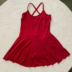 Art Stone Red Dance Dress Skirted Camisole Leotard Costume